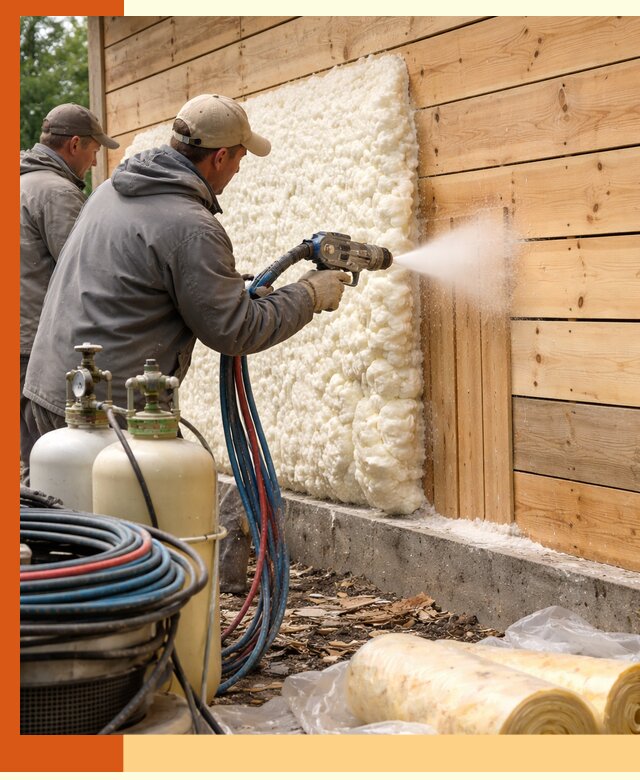 Утепление деревянного дома пенополиуретаном в ельце