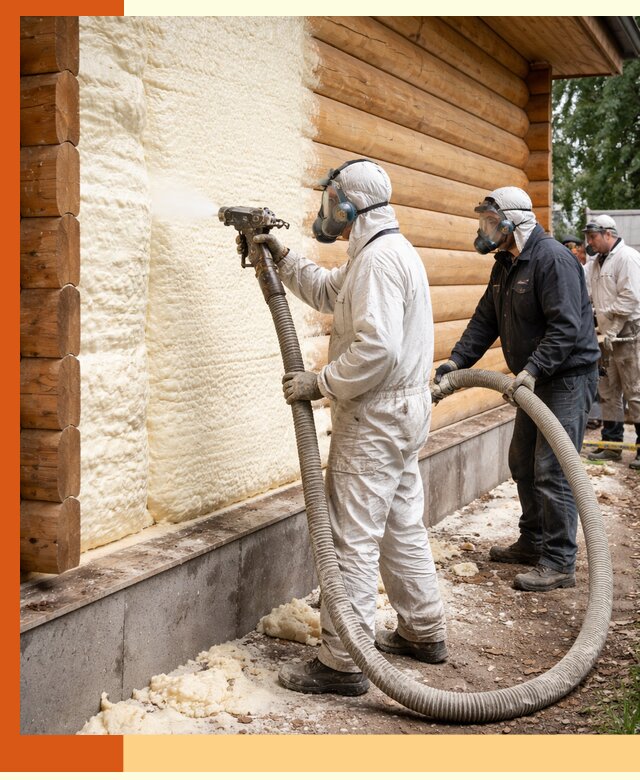 Утепление дома из бруса пенополиуретаном в ельце