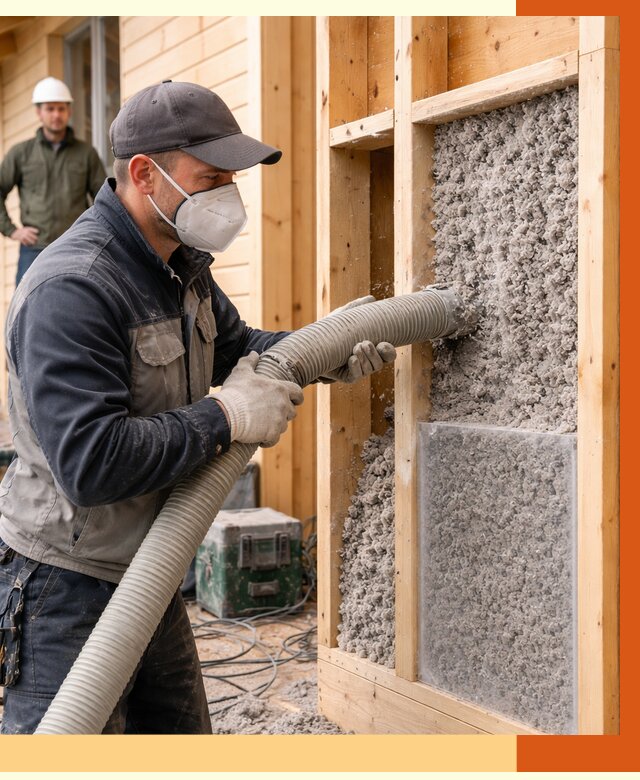 Утепление дома из бруса эковатой в ельце от 1900 руб/м2 | ТепломастерЕлц