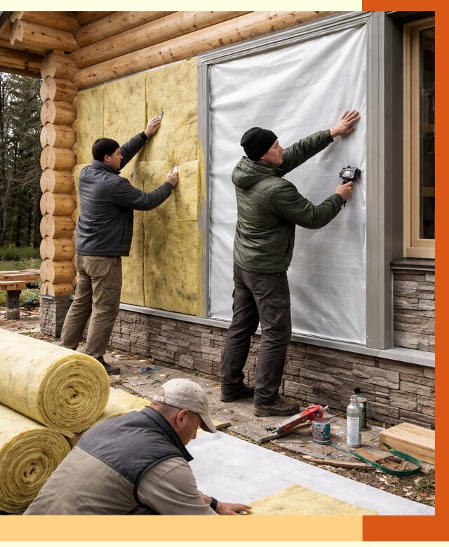 Утепление бревенчатого дома в ельце от 7855 руб/м2 — заказать под ключ | ТепломастерЕлц