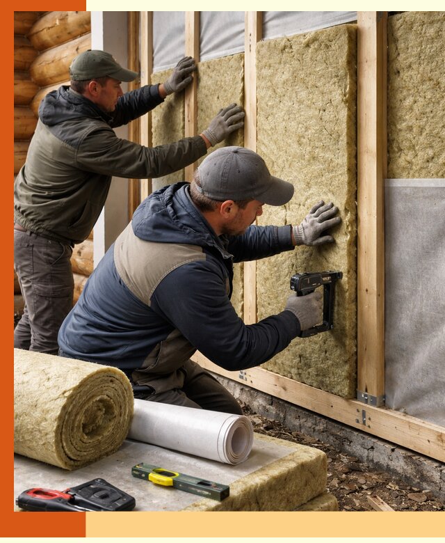 Утепление бревенчатого дома под ключ в ельце