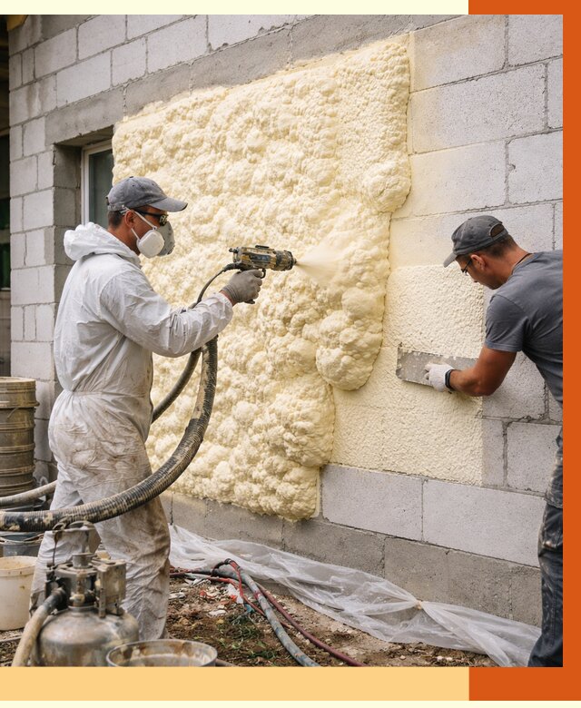 Утепление дома из газобетона ППУ в ельце от 4929 руб./м² под ключ | ТепломастерЕлц