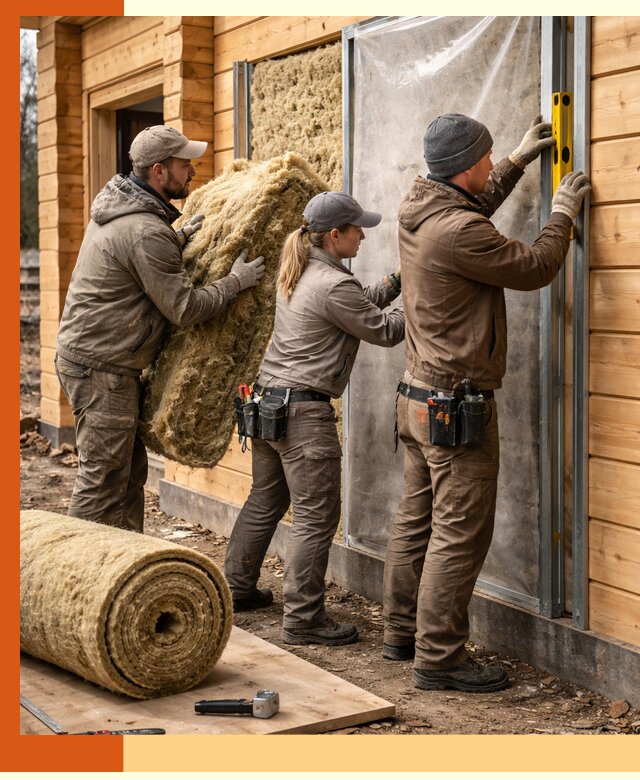 Утепление дома из двойного бруса в ельце качественно и надёжно