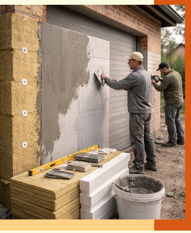 Утепление гаража снаружи в ельце от 4313 руб. за м2 — наружное утепление под ключ | ТепломастерЕлц