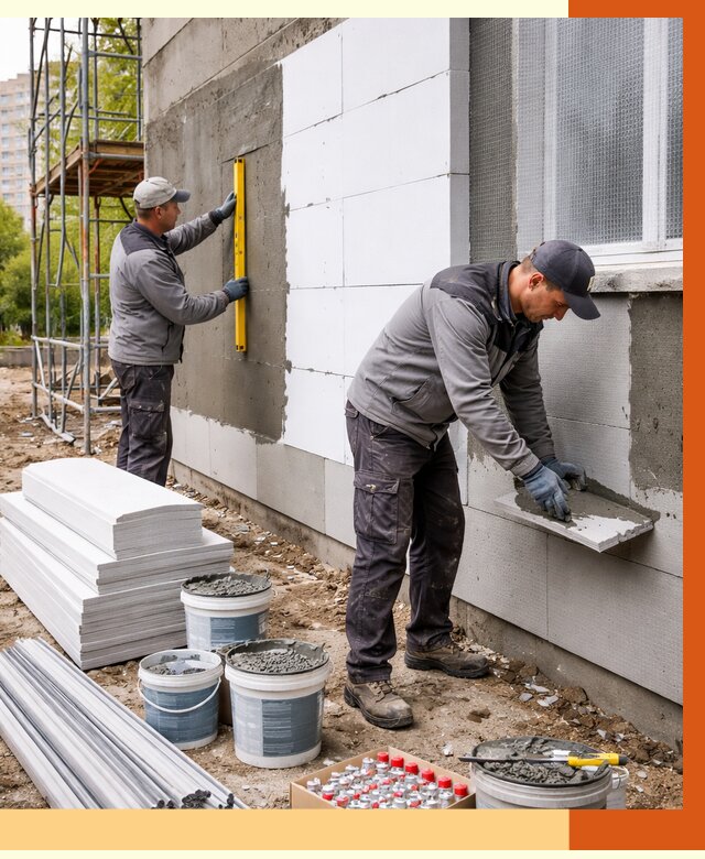 Утепление фасада и стен снаружи в ельце от 4313 руб. | ТепломастерЕлц