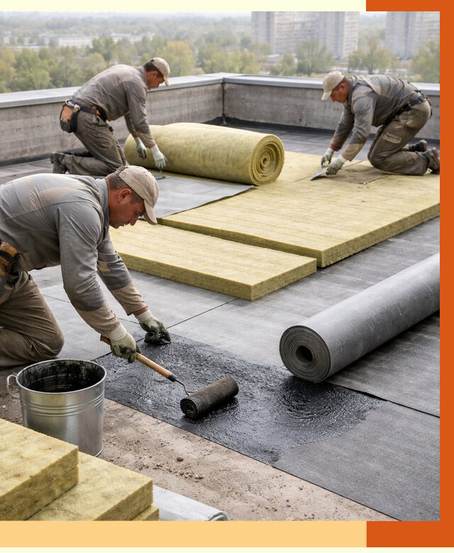 Утепление плоской крыши в ельце от 7393 руб./м2 под ключ | ТепломастерЕлц