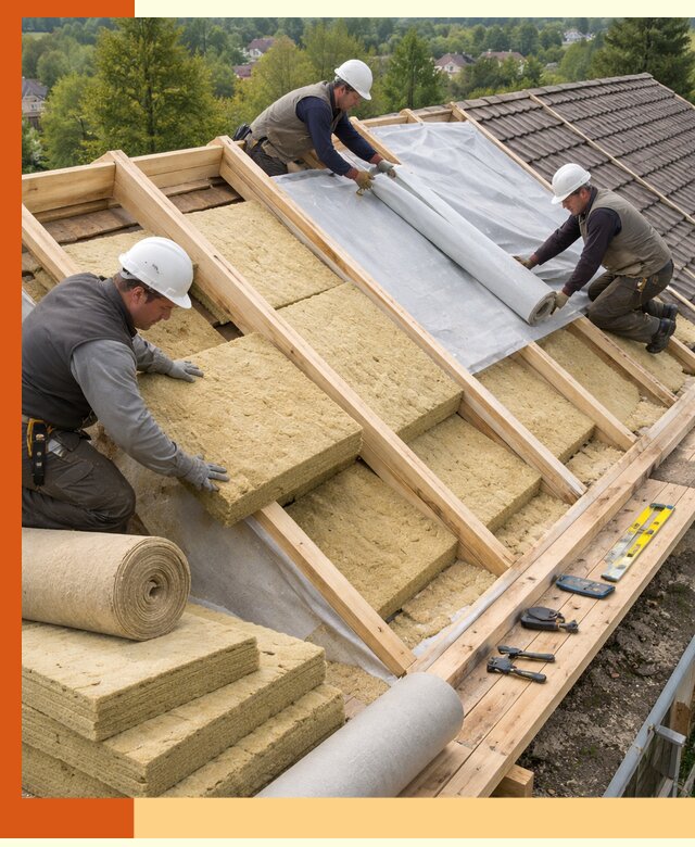 Утепление скатной крыши в ельце качественно и надёжно