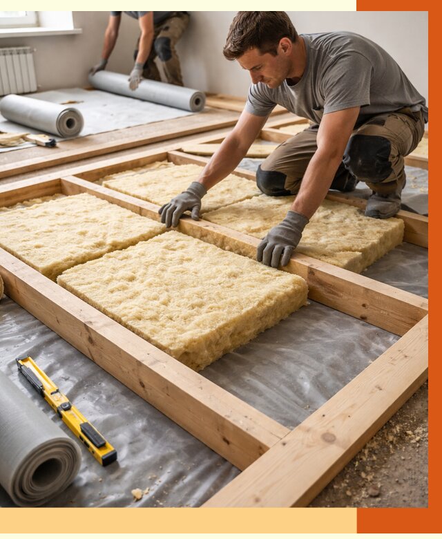 Утепление деревянного пола в ельце от 1540 руб./м2 под ключ | ТепломастерЕлц