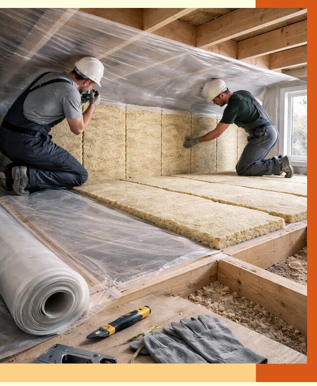 Утепление перекрытий в ельце от 2926 руб/м2 — утепление межэтажных и чердачных | ТепломастерЕлц