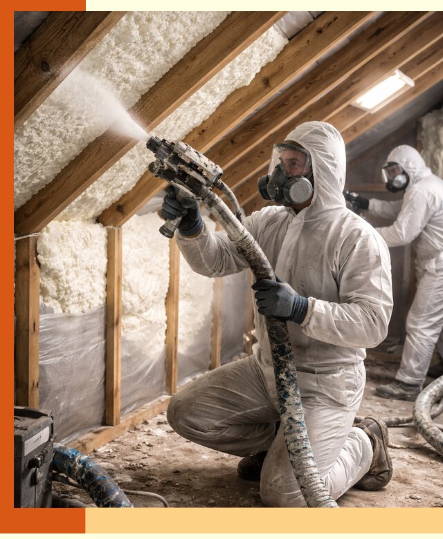 Утепление чердака пенополиуретаном (ППУ) в ельце