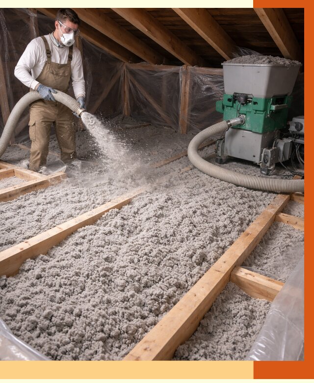 Утепление чердака эковатой в ельце от 1489 руб/м2 — заказать у ТепломастерЕлц