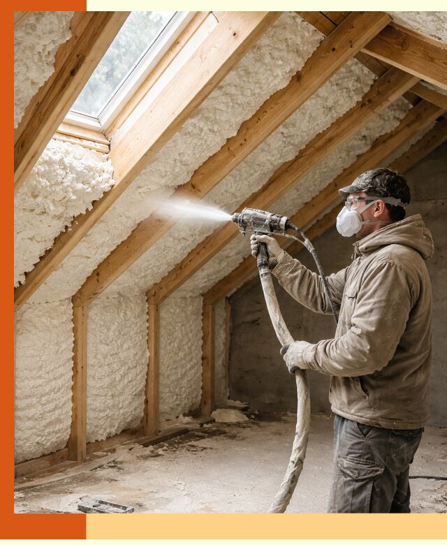 Утепление мансарды ППУ в ельце быстро и надежно