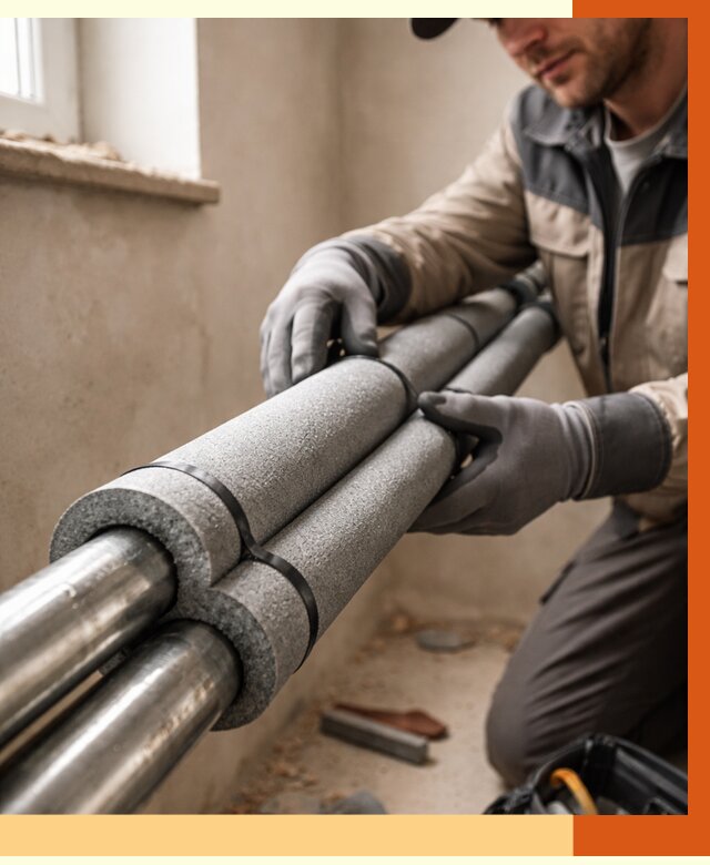 Утепление труб отопления в ельце от 2926 руб. за м² — услуги под ключ | ТепломастерЕлц