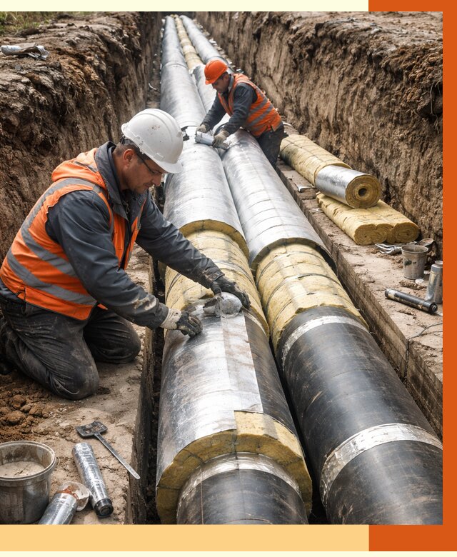 Утепление теплотрассы в ельце от 4621 руб./м2 — ппу и комплексная изоляция | ТепломастерЕлц