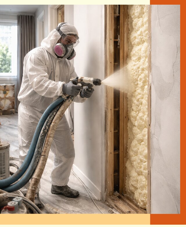 Межстеновое утепление ППУ в ельце от 2824 руб/м2 — межстенное утепление под ключ | ТепломастерЕлц