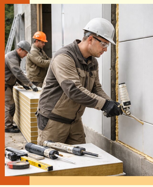 Утепление сэндвич-панелей пенополиуретаном в ельце