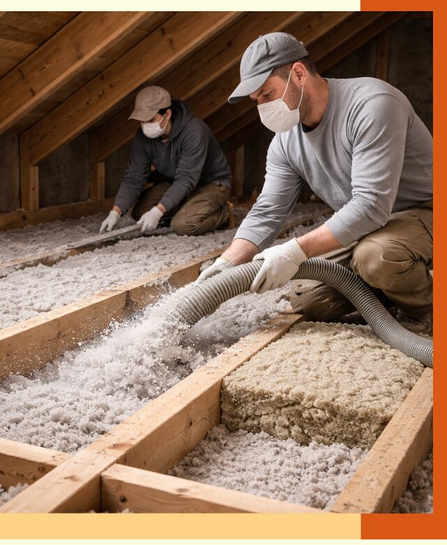 Заполнение полостей чердачного перекрытия в ельце от 4621 руб. | ТепломастерЕлц