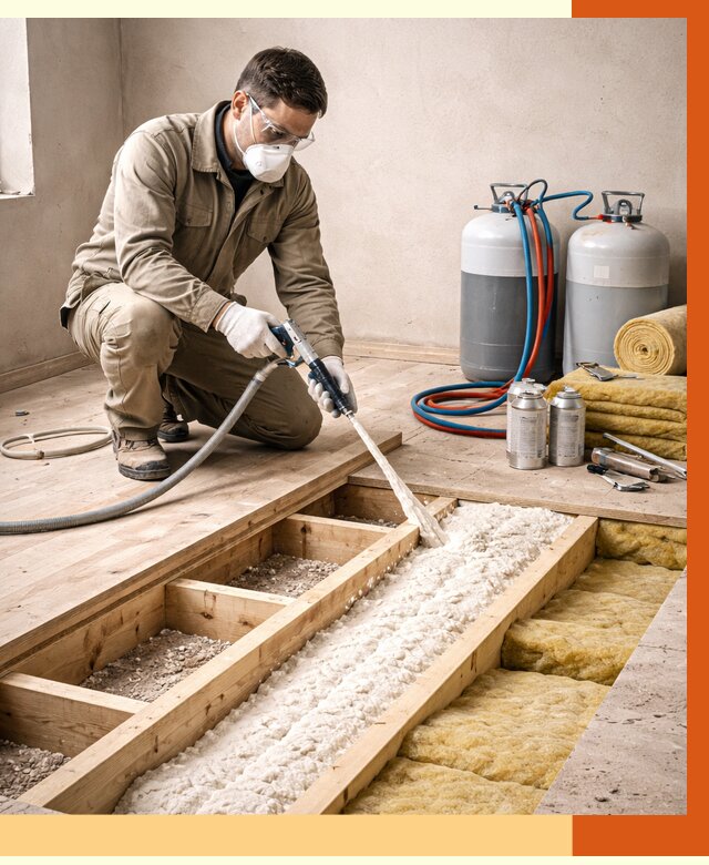 Заполнение полостей межэтажного перекрытия в ельце от 4313 руб. | ТепломастерЕлц