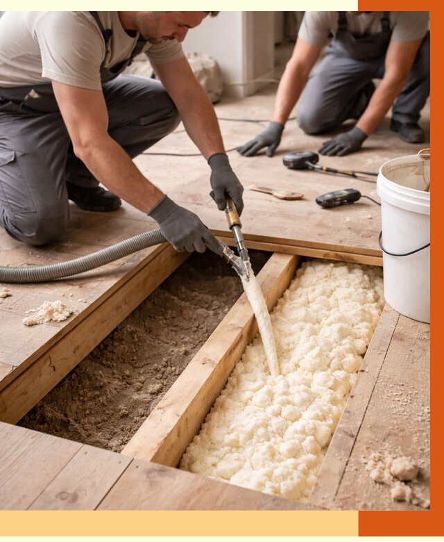 Заполнение пустот пола в ельце от 2772 руб. — утепление пустот пола под ключ | ТепломастерЕлц