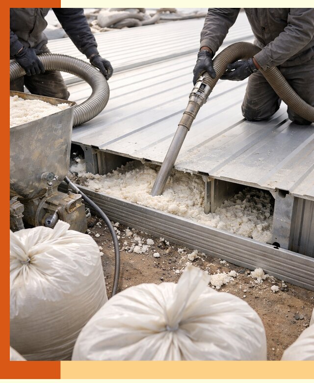 Заполнение пустот кровельных панелей пенными и мокрыми герметиками в ельце