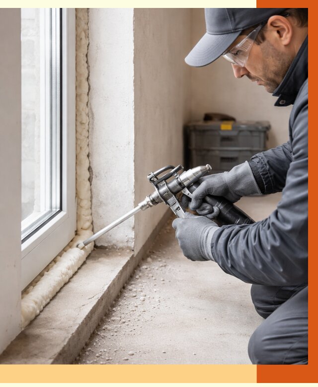 Герметизация стыков ППУ в ельце от 1694 руб. за м2 — утепление примыканий под ключ | ТепломастерЕлц