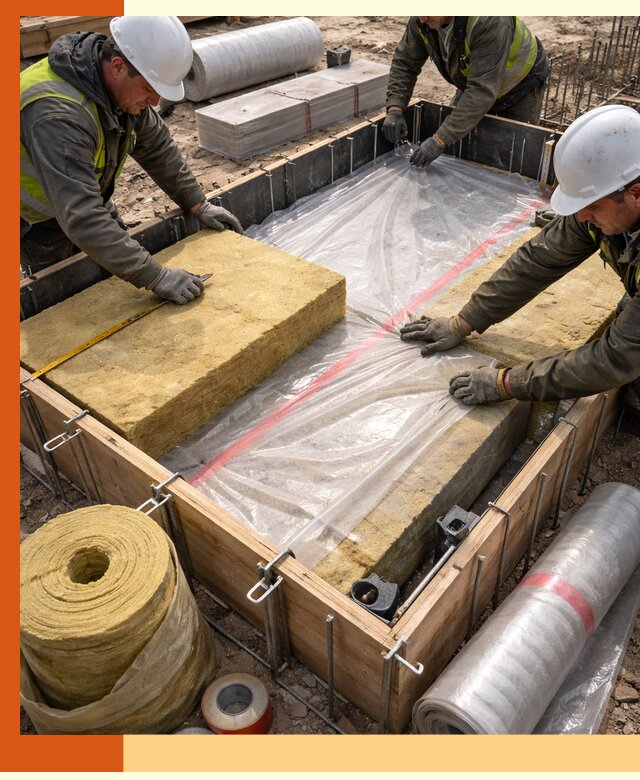 Теплоизоляция опалубки для строительства в ельце