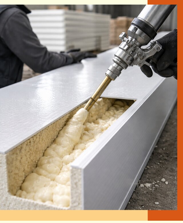 Заполнение пустот холодильных панелей в ельце от 7701 руб. | ТепломастерЕлц