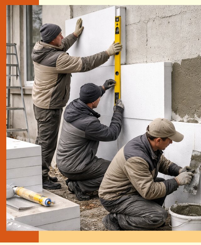 Утепление пенопластом наружных стен и фасадов в ельце