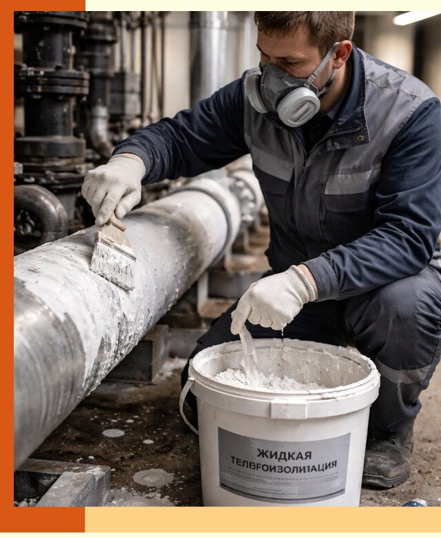 Утепление оборудования жидкой теплоизоляцией в ельце