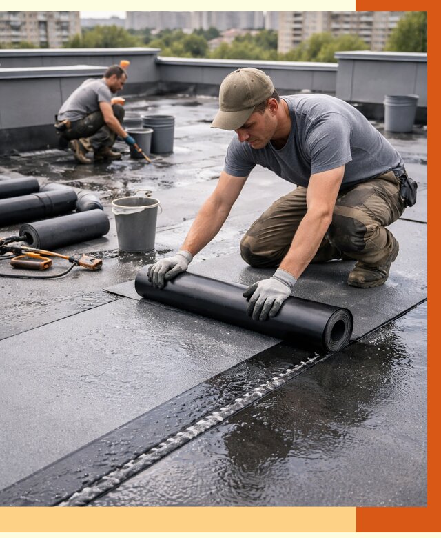 Гидроизоляция плоской кровли в ельце от 4621 руб./м2 — профессионально | ТепломастерЕлц