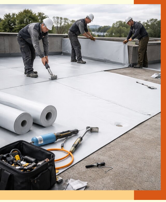 Гидроизоляция мембранной кровли в ельце от 7701 руб./м² — профессионально | ТепломастерЕлц