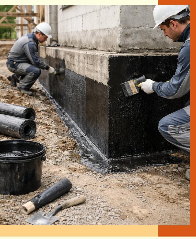 Гидроизоляция фундамента в ельце от 1284 руб. — профессионально, под ключ | ТепломастерЕлц