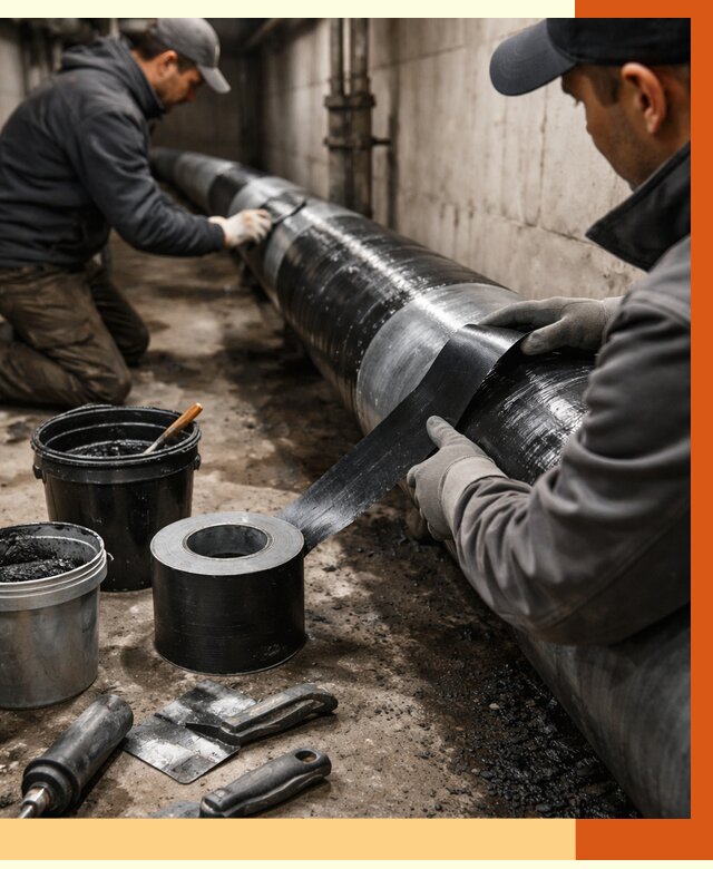 Гидроизоляция труб в ельце от 2567 руб. — профессиональная герметизация | ТепломастерЕлц