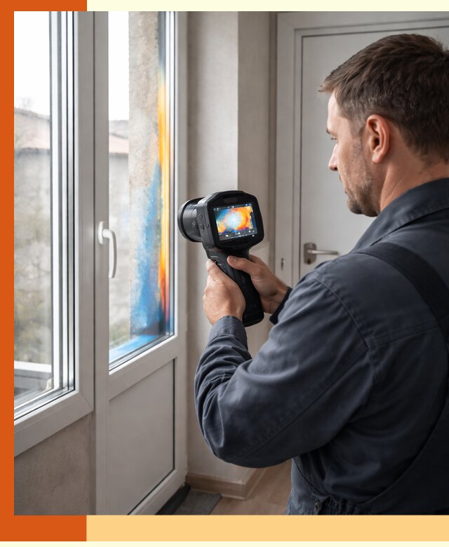 Тепловизионное обследование окон и дверей в ельце