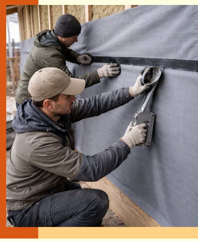 Монтаж ветроизоляции зданий и конструкций в ельце